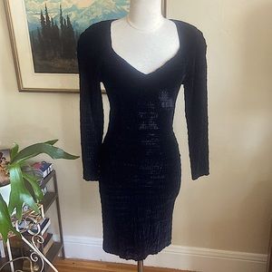 Vintage Black Velvet Little Black Dress